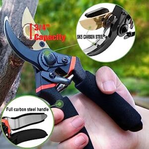 2 Pack Pruning Shears, Garden Shears, Stainless Steel Pruning Shears for  Gardening, Garden Clippers, Gardening Tools Scissors with Soft Grip Handle